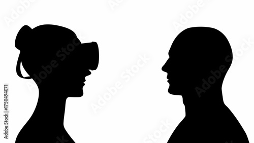 Futuristic virtual reality meeting with immersive experiences, modern technology for business collaboration