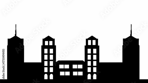 Striking city skyline silhouette offers a modern urban vibe perfect for architectural and business projects