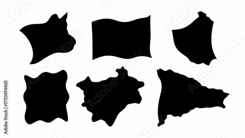Silhouette set of abstract shapes, great for versatile design elements and creative background compositions