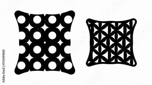 Modern geometric pillows for stylish home decor, adding a minimalist artistic touch to living spaces