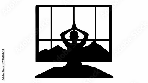 Find peace and clarity with yoga and meditation, silhouette art for wellness and healthy lifestyle themes