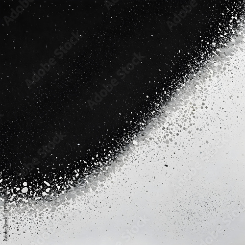 Abstract Contrast: An artistic interplay of contrasts, featuring a bold black expanse giving way to a realm of delicate white. The image invites contemplation on the delicate balance.