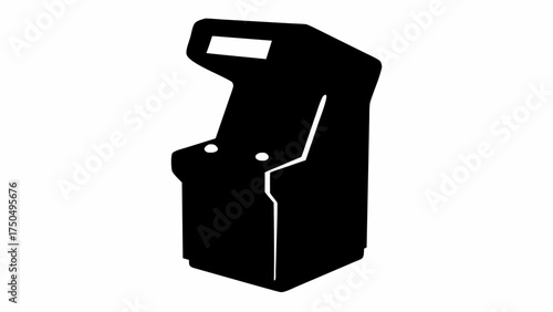 Nostalgic retro arcade game cabinet, a vintage video game console for fun and entertainment, silhouette