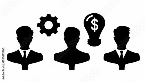 Business team innovating for profit with strategy, teamwork, and creative problem solving leadership