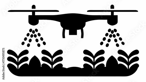 Precision agriculture drone fertilizing crops for sustainable farming with efficiency and modern technology