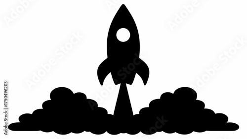 Bold rocket launch ready for liftoff signals innovation and new beginnings, perfect for project start design