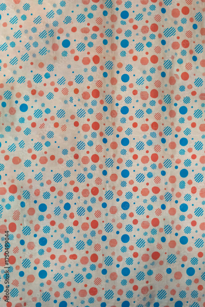 Ball print cloth texture with white background