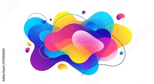 Abstract Fluid Shapes - Vibrant Colors and Dynamic Design.