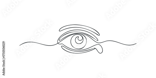 Continuous line drawing of an abstract eye