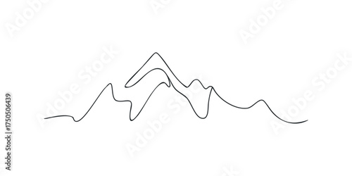 Abstract mountain range outline simple line art