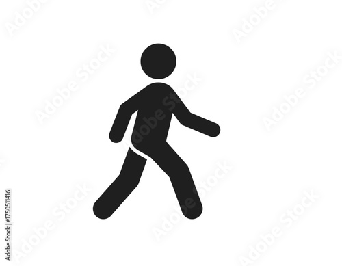 Silhouette of a person in motion, walking forward with arms extended