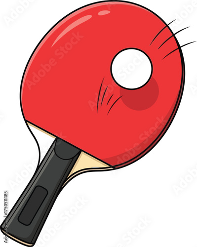Dynamic ping pong paddle hitting ball in action, a fun sports moment
