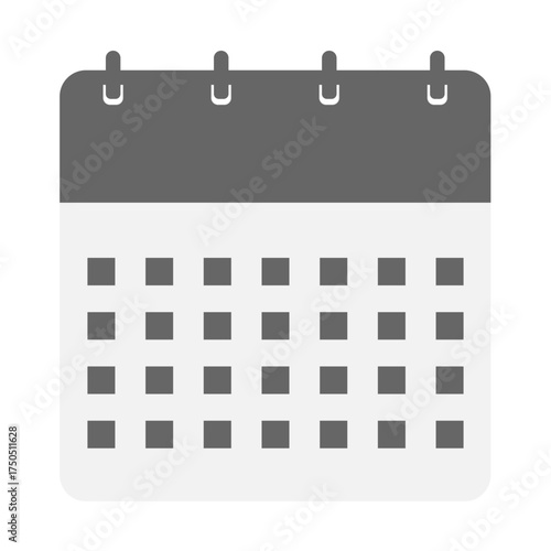 Calendar demo with square shape for info. | Silver header calendar template with space for text 
