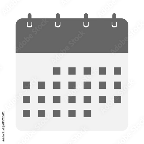 Calendar demo with square shape for info. | Silver header modern calendar template with space for text 