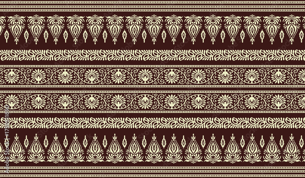 Textile digital design motifs patterns ikat rugs paisley traditional Thai border front back and dupatta etc