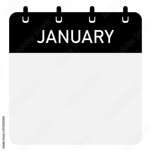 Monthly calendar demo with black header | Month of December straight binding modern calendar diagram for office, company, business, organization, education