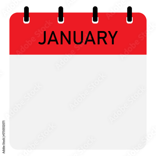 Monthly calendar demo with red header | Month of December straight binding modern calendar diagram for office, company, business, organization, education