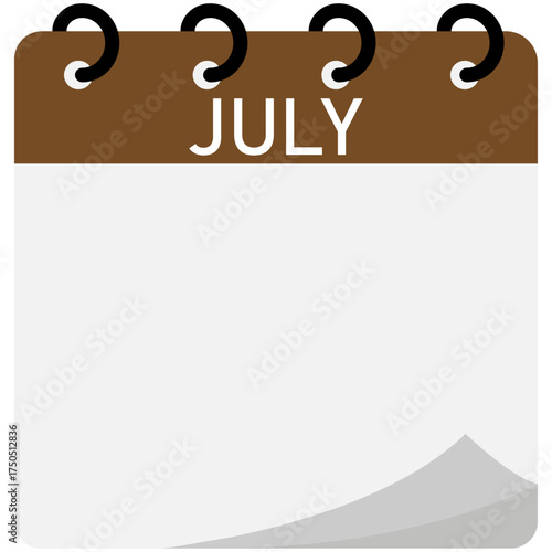 July month folding calendar demo with Dusty Taupe header and spiral binding 