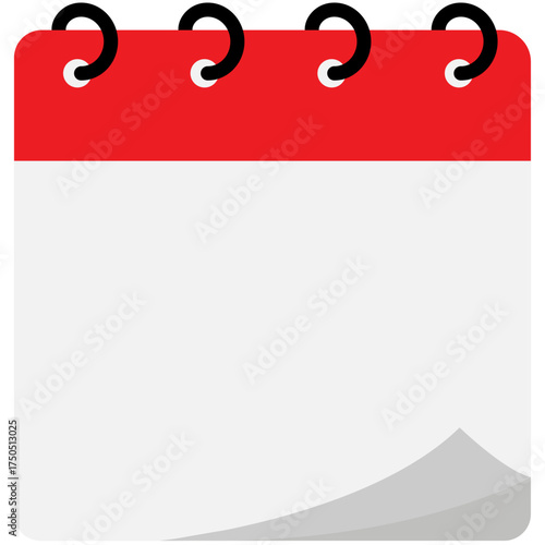 Calendar icon with spiral binding and red header