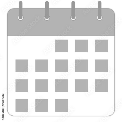 Square box calendar demo for note with red header | Planning calendar with multiple geometric white smoke colour box shape for your text