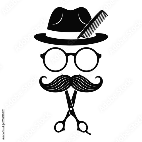 Gentleman s accessories silhouette isolated on white background