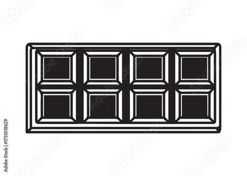 Chocolate bar icon, Chocolate bar solid vector
