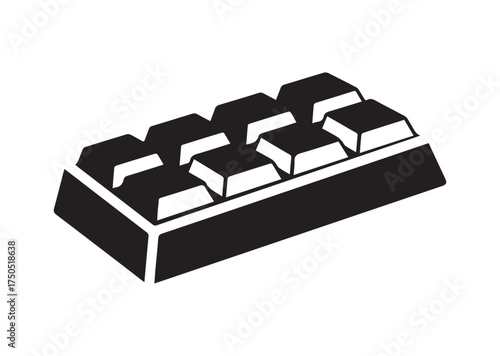 Chocolate bar icon, Chocolate bar solid vector