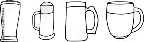silhouette Cheers! Clink glasses. Close-up shots of hands holding beer glasses and beer bubbles.glass of beer isolated on white background,Beer bottle vector icon set



