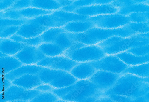 Abstract digital art of a clear blue water surface with shimmering light reflections, representing concepts of purity, tranquility, and the ocean