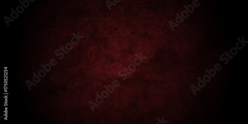 dark abstract wall grunge red horror concrete studio backdrop texture black background.
