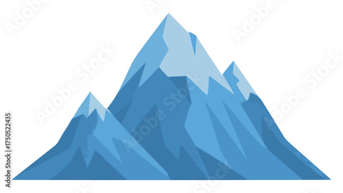 snow mountain peak cold nature view scenery landscape flat color vector illustration template design