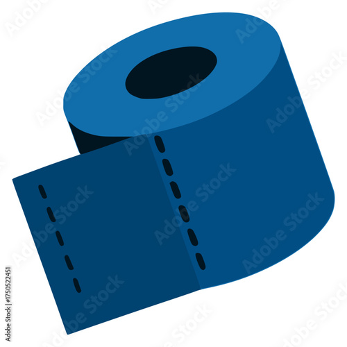blue toilet tissue paper clean flat color vector illustration template design