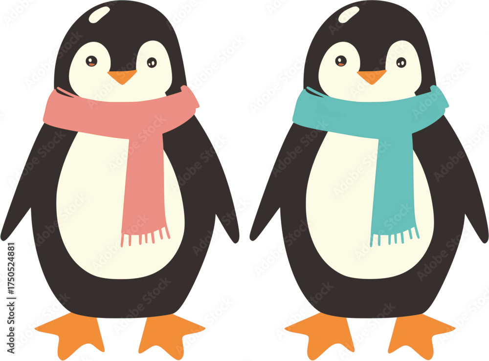 Fototapeta premium Penguins vector illustration