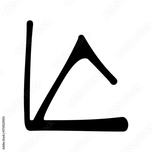Abstract symbolic illustration using black lines on a white background with geometric structure