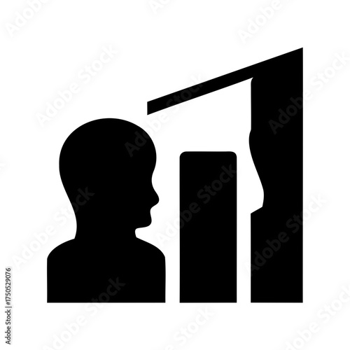 An illustration of a silhouette of a child at a doorway frame