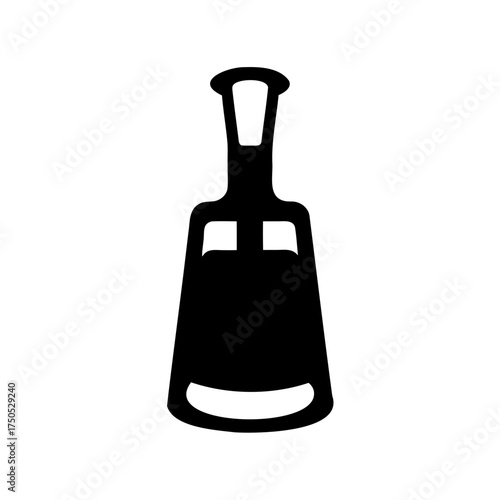 Minimalistic silhouette of a modern bottle opener in black and white