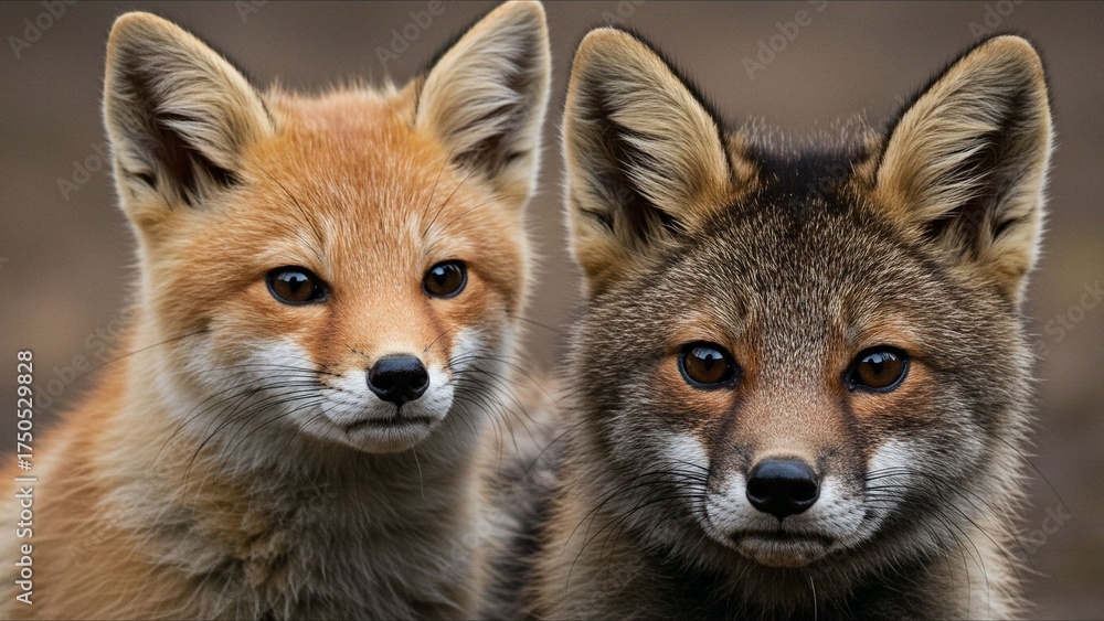 Fototapeta premium Fox Pair CloseUp