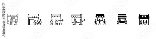 Storefront, Retail Shop, Local Business Icons Set – Market Stall, Boutique, Shopping Store, Customer Service, Storefront and Shopping Icon Set – Retail Shop, Market, Customer, Small Business