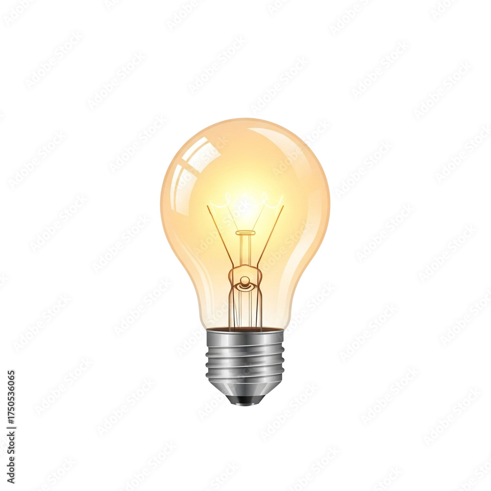 Obraz premium Minimal Light Bulb Idea Icon Isolated Object
