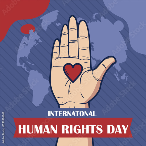 Human Rights Day. December 10. Holiday concept. Template for background, banner, card, and poster.