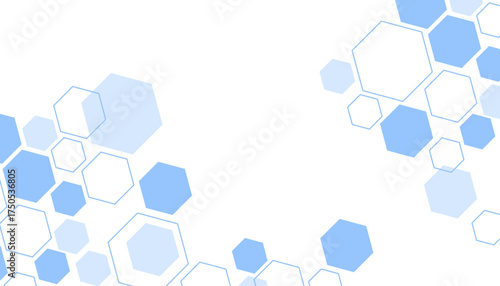 Abstract blue hexagon shape for frame illustration design