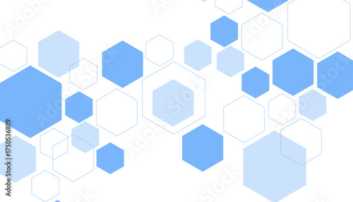 Abstract blue hexagon shape for frame illustration design