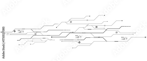 Abstract digital technology futuristic internet network speed connection white and black background. Technology background with crossed lines and dots.