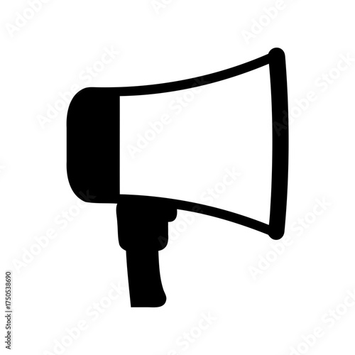 A Black and White Illustration of a Bullhorn for Announcements