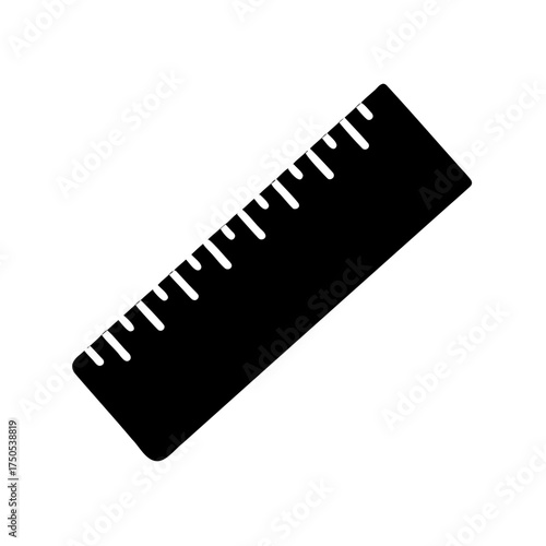 Stylized Black and White Illustration of a Ruler for Measurement and Scale