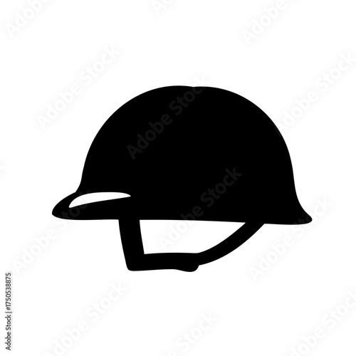A simple black silhouette drawing of a traditional riding helmet or skullcap