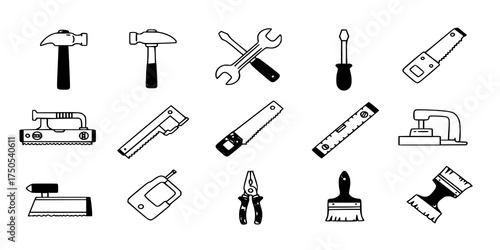 Construction tool icon collection - vector illustration
