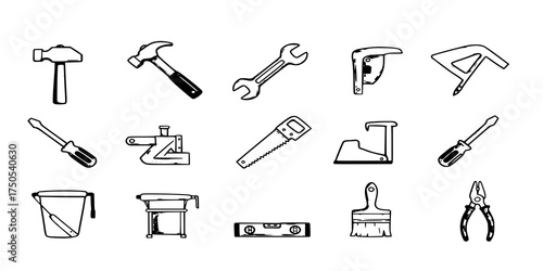 Construction tool icon collection - vector illustration
