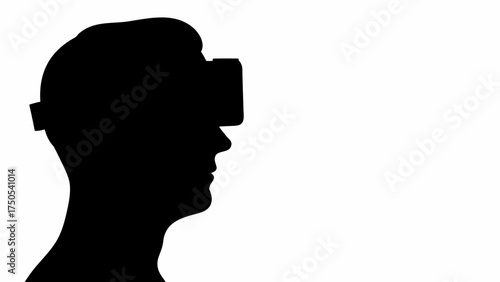 Man experiencing immersive virtual reality headset technology for futuristic exploration and digital entertainment