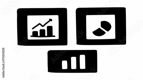 Dynamic business charts and graphs showcasing growth, data analysis, and financial trends for modern reports.